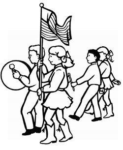 4th of july drummers coloring page