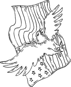 4th of july eagle flag coloring page