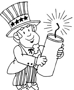 4th of july firecracker coloring page