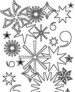 4th of july fireworks 2 coloring page