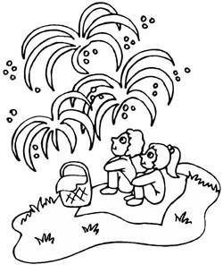 4th of july fireworks coloring page
