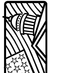 4th of july flag capital coloring page