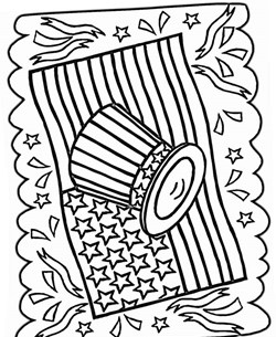 4th of july flag coloring page