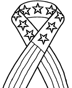 4th of july patriotic ribbon coloring page