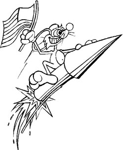4th of july rocket fireworks coloring page