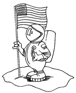 4th of july usa astronaut coloring page