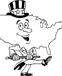 4th of july usa coloring page