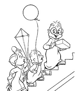 chipmunks birthday coloring page