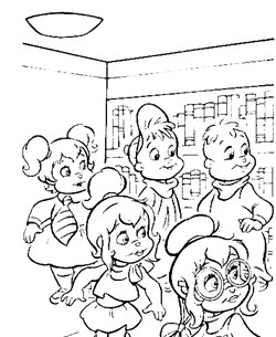 chipmunks coloring page