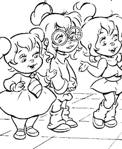 girl chipmunks coloring page