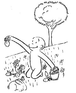 color curious george coloring page