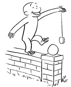 curious george coloring page