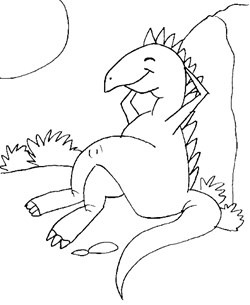 dinosaur sitting coloring page