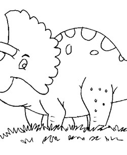triceratops dinosaur coloring page