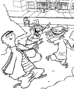 ed edd and eddy playing coloring page