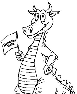 dragon flag coloring page
