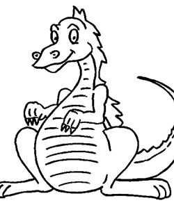dragon sitting coloring page