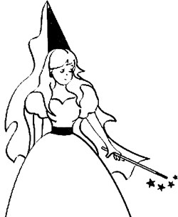 fairy with wand coloring page