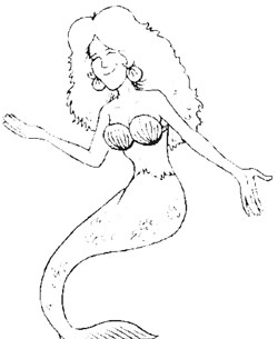 mermaid swimming coloring page