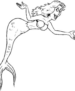 mermaid coloring page
