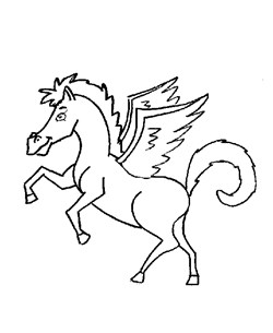 pegasus cartoon coloring page