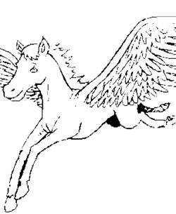 pegasus flying coloring page