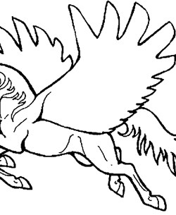pegasus horse coloring page