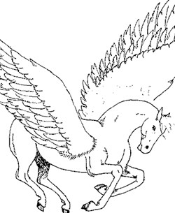 pegasus wings coloring page