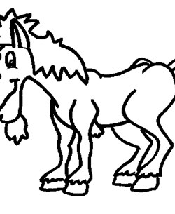 unicorn cartoon coloring page