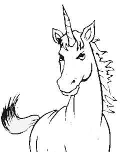 unicorn facing front coloring page
