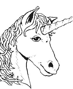unicorn head coloring page