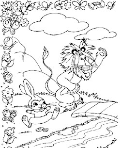 golden book lion rabbit coloring page