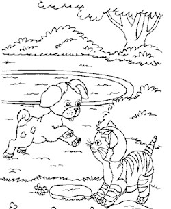 golden book stories playing coloring page