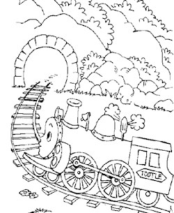 golden book tootle train coloring page