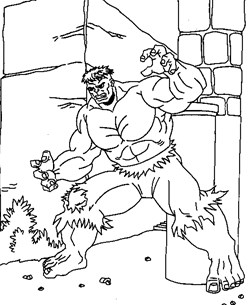 incredible hulk muscles coloring page