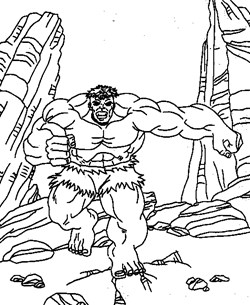 incredible hulk running coloring page