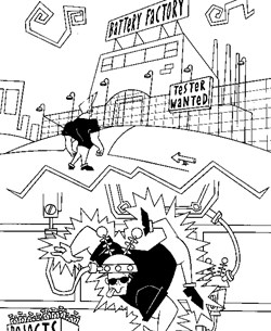 johnny battery factory coloring page