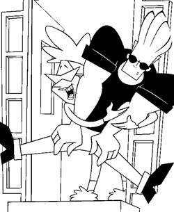 johnny bravo hug coloring page
