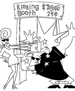 johnny bravo kissing booth coloring page