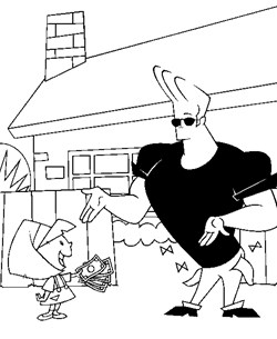 johnny no money coloring page