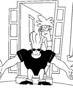 johnny sitting coloring page