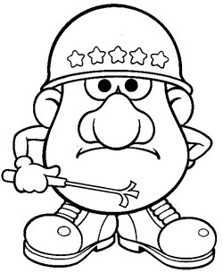 army potato head coloring page