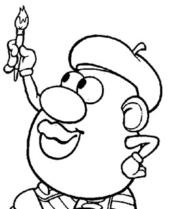 mr potato head painting coloring page