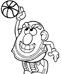 potato head basket ball coloring page