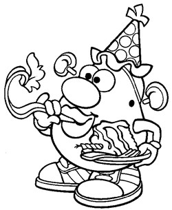 potato head party coloring page