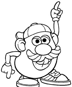 potato head pointing coloring page