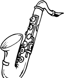 color saxophone coloring page