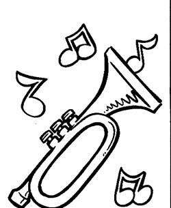 trumpet notes coloring coloring page
