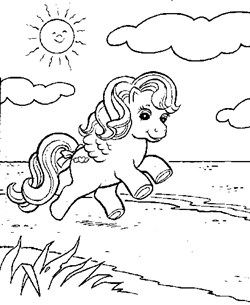 my little pony beach coloring page