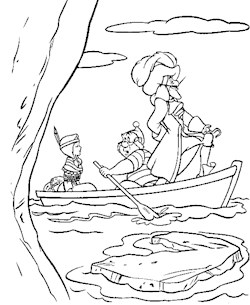 captain hook boat coloring page